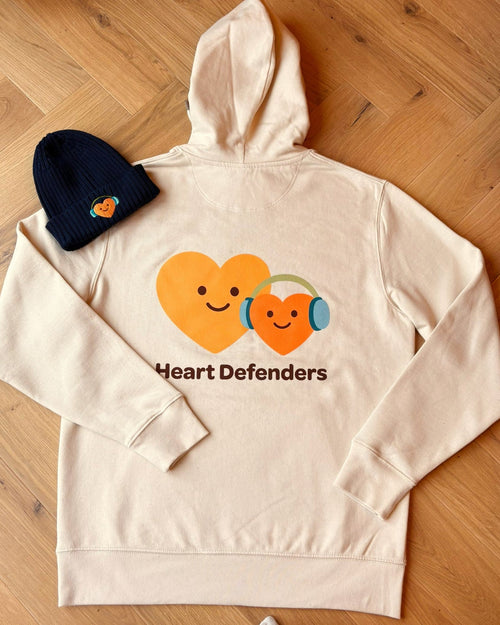 Unisex Adult Heart Defenders Cream Hoody
