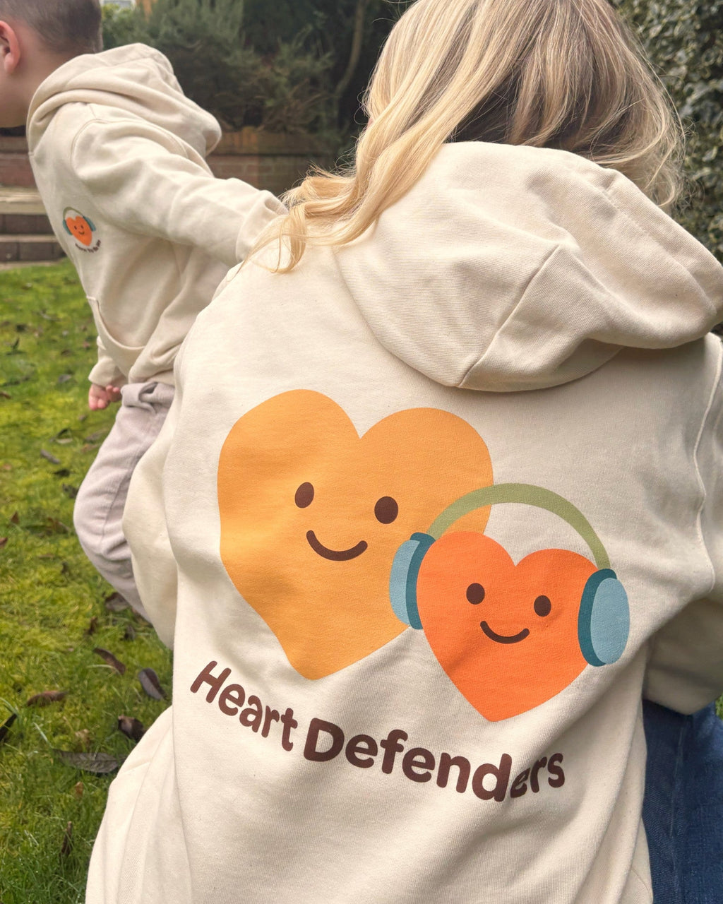 Unisex Adult Heart Defenders Cream Hoody