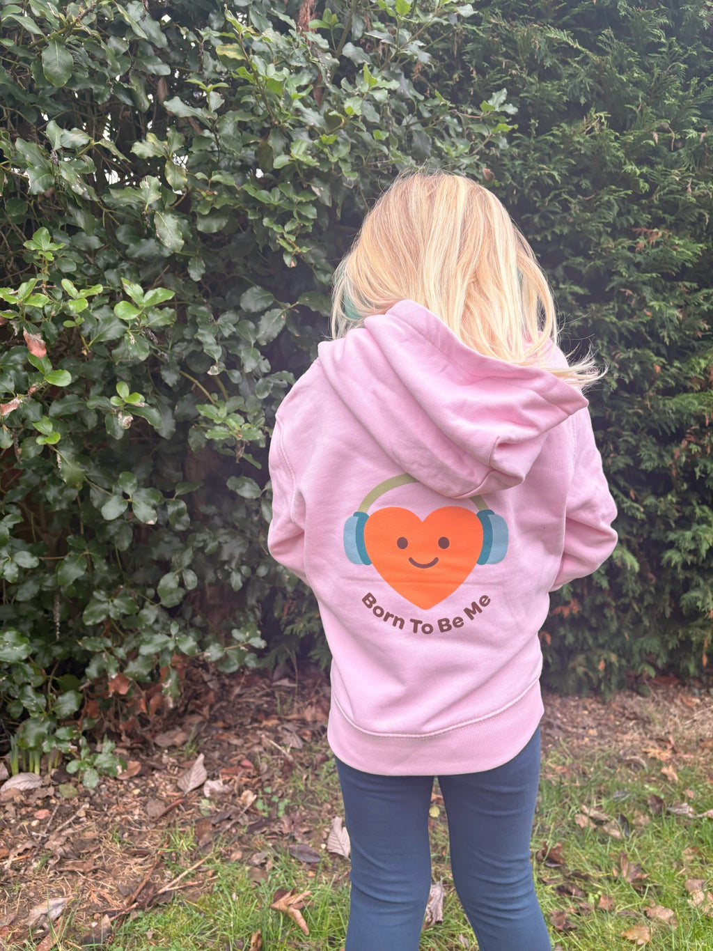 Unisex Children's Born To Be Me Hoody - Pink